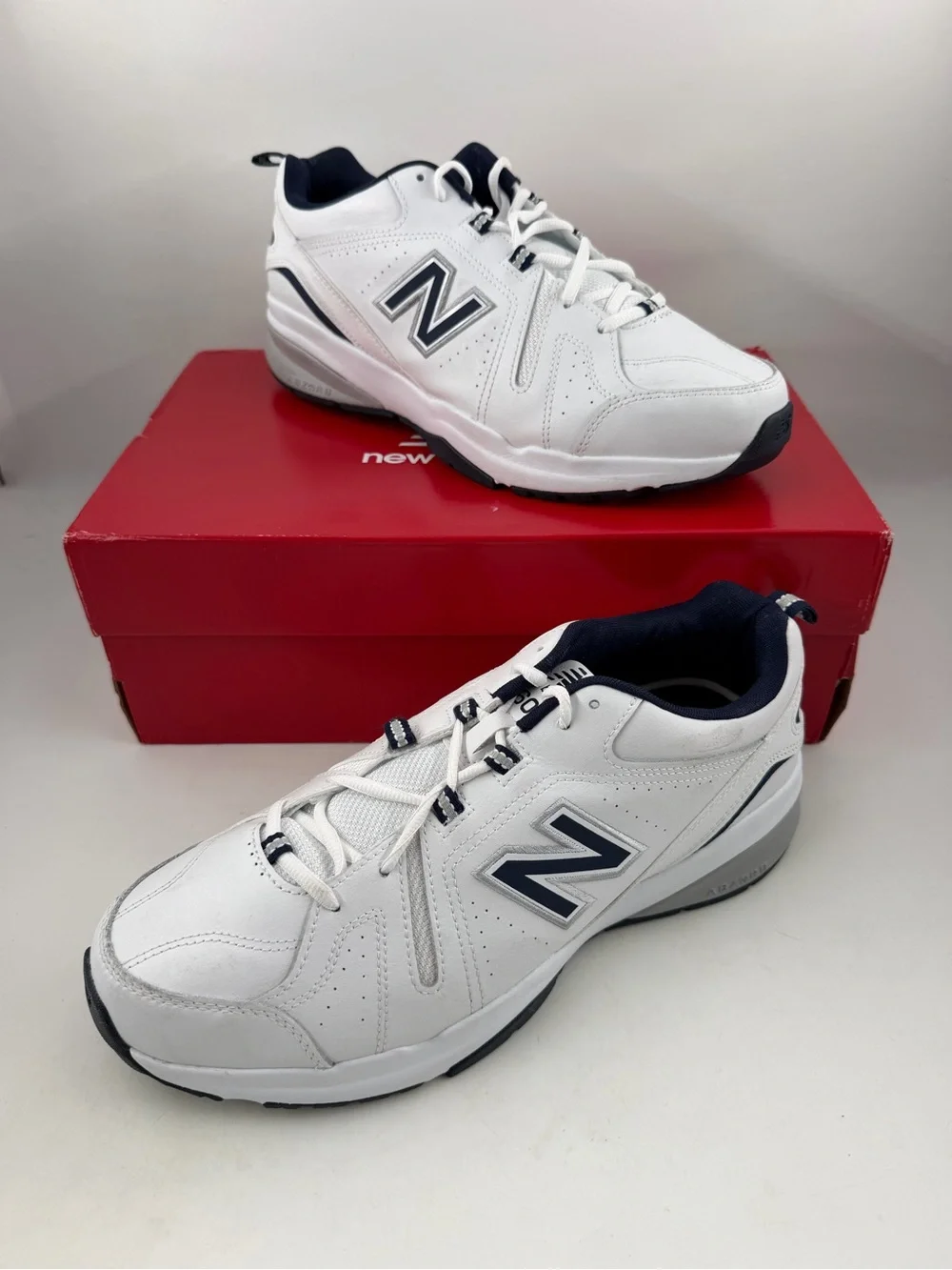 New Balance Men’s 608v5 Navy White - SZ 12.5- Leather Extra Wide Training Shoes